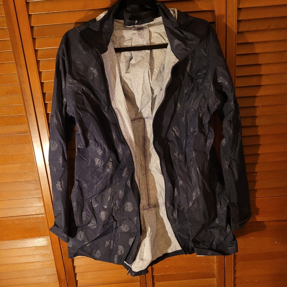 Navy blue rain jacket. Like new